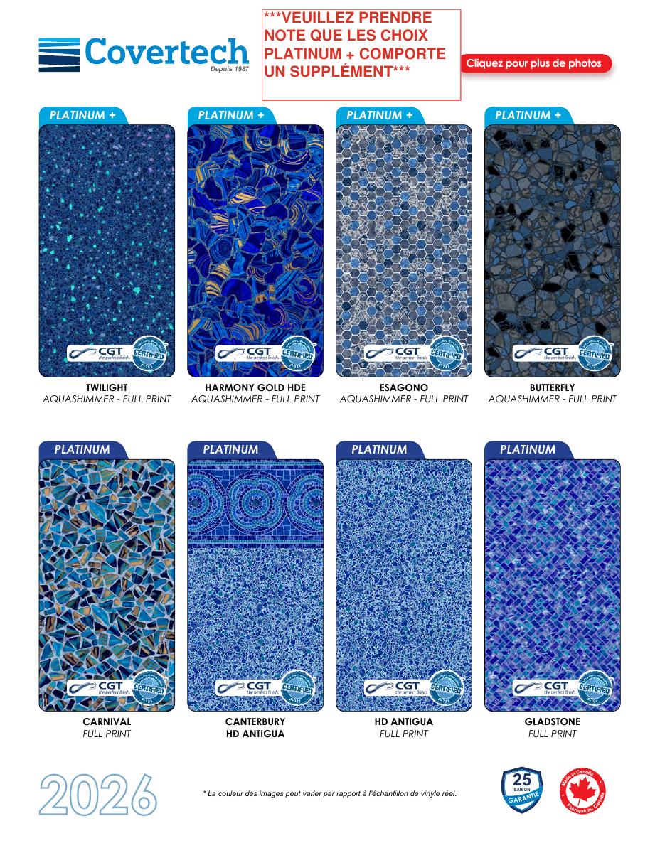 Catalogue toiles piscine Covertech 2026