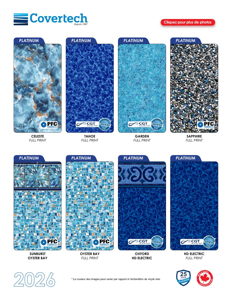 Catalogue toiles piscine Covertech 2026