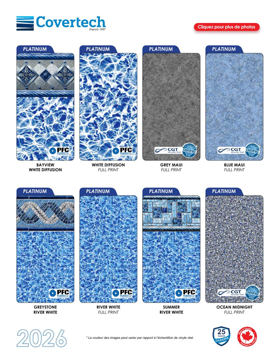 Catalogue toiles piscine Covertech 2026