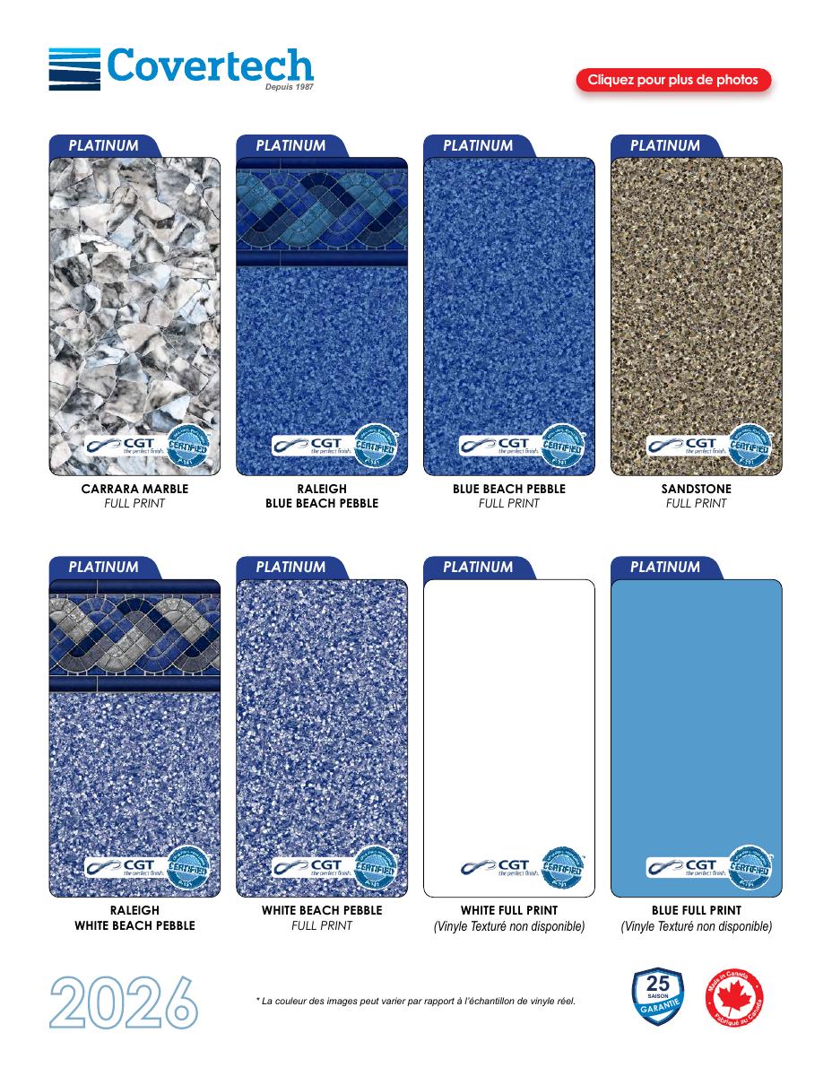 Catalogue toiles piscine Covertech 2026